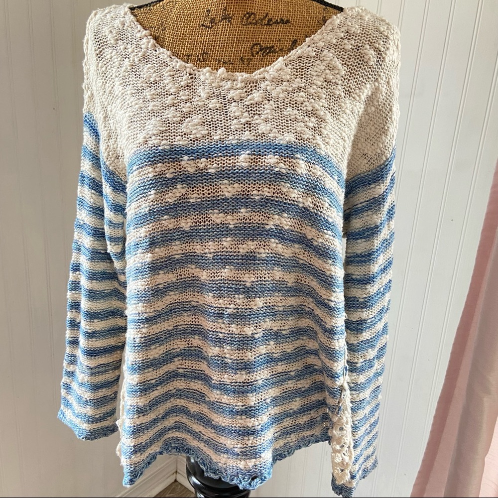 Free People Crochet Knit Sweater Sz S - Picture 2 of 5